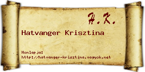 Hatvanger Krisztina névjegykártya