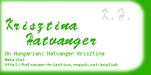 krisztina hatvanger business card